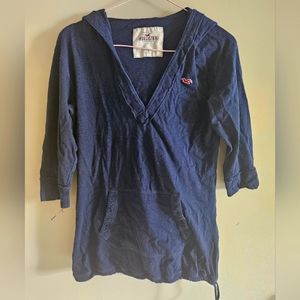 Hollister Blue hooded shirt